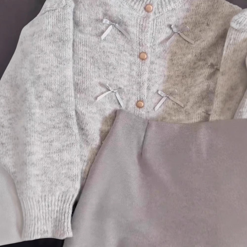 Gray Knitted Sweater For Women Autumn And Winter