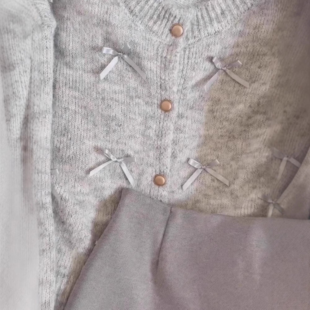 Gray Knitted Sweater For Women Autumn And Winter